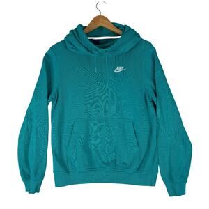 Nike Sportswear Hoodie Womens Small Funnel Neck Sweatshirt 853928 Teal Pullover